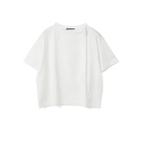 【ミズイロ インド/mizuiro ind】のリボンカラーTシャツ 人気、トレンドファッション・服の通販 founy(ファニー) 　ファッション　Fashion　レディースファッション　Fashion for Women　トップス・カットソー　Cut & Sew Tops　シャツ・ブラウス・オフィスカジュアル　Elegant Blouses & Button-Ups　ロングTシャツ・Tシャツ　Longline T-Shirts & Tees　シンプル　Simple, Minimal　リボン　Ribbon, Bow　ワイド　Wide, Wide Fit　other-2|ID: prp329100004614970 ipo3291000000033047887