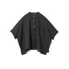 【ミズイロ インド/mizuiro ind】のリネンスタンドカラーワイドシャツ ブラック|ID:prp329100004614973