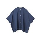 【ミズイロ インド/mizuiro ind】のリネンスタンドカラーワイドシャツ ブルー|ID:prp329100004614973