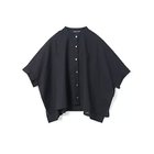 【ミズイロ インド/mizuiro ind】のリネンスタンドカラーワイドシャツ ネイビー|ID:prp329100004614973
