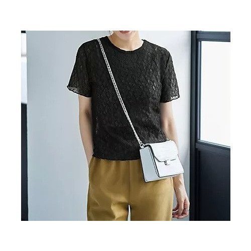 【スタイルデリ/STYLE DELI】の端っこメロウレースTシャツB 人気、トレンドファッション・服の通販 founy(ファニー) 　ファッション　Fashion　レディースファッション　Fashion for Women　トップス・カットソー　Cut & Sew Tops　シャツ・ブラウス・オフィスカジュアル　Elegant Blouses & Button-Ups　ロングTシャツ・Tシャツ　Longline T-Shirts & Tees　イエロー　Yellow　インナー　Innerwear　カットソー　Cut and Sewn Top　カーディガン　Cardigan, Knitwear　キャミソール　Camisole, Spaghetti Strap Top　サロペット　Overalls, Salopette　ジャケット　Jacket, Outerwear　ストレッチ　Stretch, Stretchy Fabric　ストレート　Straight, Straight Cut　定番　Standard, Basic Item　フィット　Fit, Slim Fit　ベスト　Vest, Waistcoat　半袖　Short Sleeve, Half Sleeve　レース　Lace, Lace Fabric　夏　Summer　エレガント 上品　Elegant　other-3|ID: prp329100004615082 ipo3291000000033049188