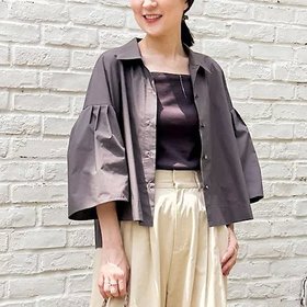 【ノーリーズ/NOLLEY'S】の《セットアップ対応》袖フレアボリュームシャツ 人気、トレンドファッション・服の通販 founy(ファニー) ファッション Fashion レディースファッション Fashion for Women トップス・カットソー Cut & Sew Tops シャツ・ブラウス・オフィスカジュアル Elegant Blouses & Button-Ups 2025年 2025 2025-2026秋冬・A/W Autumn/Winter 2025–26 AW25–26 セットアップ Set-Up, Coordinated Outfit フォルム Silhouette, Form ワイド Wide, Wide Fit 羽織 Haori, Light Jacket |ID:prp329100004615090