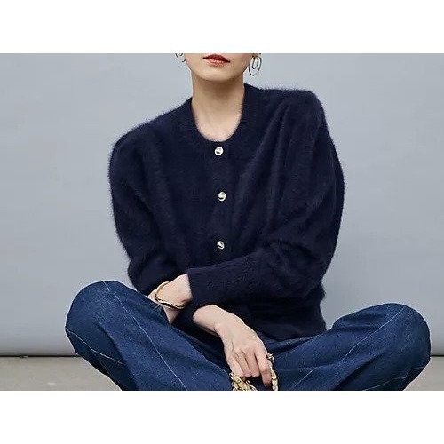 【ララージ/Laraaji】のFOXカシミヤボックス袖2WAYカーディガン インテリア・キッズ・メンズ・レディースファッション・服の通販 founy(ファニー) 　ファッション　Fashion　レディースファッション　Fashion for Women　トップス・カットソー　Cut & Sew Tops　カーディガン・羽織り　Layered Style Cardigans　2025年　2025　2025-2026秋冬・A/W　Autumn/Winter 2025–26 AW25–26　おすすめ　Recommended / Our Picks　カーディガン　Cardigan, Knitwear　クラシック　Classic, Timeless Style　ショルダー　Shoulder, Shoulder Strap　フォックス　Fox, Fox Fur　ボックス　Boxy, Box Shape　ミックス　Mix, Mixed Style　ネイビー|ID: prp329100004615092 ipo3291000000033049266