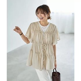 【スタイルデリ/STYLE DELI】 ダブルガーゼシフォンのリボン留めチュニックカーディガン人気、トレンドファッション・服の通販 founy(ファニー) ファッション Fashion レディースファッション Fashion for Women トップス・カットソー Cut & Sew Tops カーディガン・羽織り Layered Style Cardigans カーディガン Cardigan, Knitwear ギャザー Gathered, Ruffled シアー Sheer, See-Through シフォン Chiffon, Lightweight Fabric シンプル Simple, Minimal ジャケット Jacket, Outerwear タンク Tank Top, Sleeveless Top チュニック Tunic, Long Top バランス Balance, Style Balance リボン Ribbon, Bow レース Lace, Lace Fabric |ID:prp329100004615095