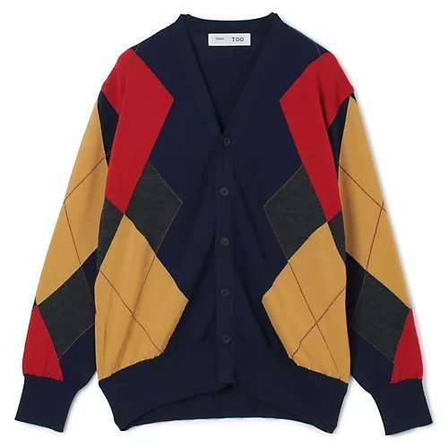 【トーガ トゥ/TOGA TOO】のArgyle knit cardigan インテリア・キッズ・メンズ・レディースファッション・服の通販 founy(ファニー) 　ファッション　Fashion　レディースファッション　Fashion for Women　トップス・カットソー　Cut & Sew Tops　ニット　Knit Tops & Sweaters　カーディガン・羽織り　Layered Style Cardigans　2025年　2025　2025-2026秋冬・A/W　Autumn/Winter 2025–26 AW25–26　カーディガン　Cardigan, Knitwear　NAVY|ID: prp329100004615096 ipo3291000000033049301