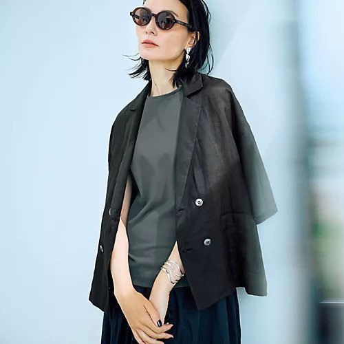 【エクラ/eclat】の【坪田あさみさん別注】リネンシャツジャケット 人気、トレンドファッション・服の通販 founy(ファニー) 　ファッション　Fashion　レディースファッション　Fashion for Women　アウター　Coat / Outerwear Collection　レディースジャケット・軽アウター　Jackets　カーディガン　Cardigan, Knitwear　ジャケット　Jacket, Outerwear　モダン　Modern, Contemporary　別注　Limited Edition, Custom Order　半袖　Short Sleeve, Half Sleeve　夏　Summer　other-3|ID: prp329100004615111 ipo3291000000033062560