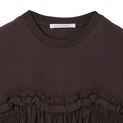 【セシリー バンセン/CECILIE BAHNSEN】のVILDE T-SHIRT JERSEY 人気、トレンドファッション・服の通販 founy(ファニー) 　ファッション　Fashion　レディースファッション　Fashion for Women　トップス・カットソー　Cut & Sew Tops　シャツ・ブラウス・オフィスカジュアル　Elegant Blouses & Button-Ups　ロングTシャツ・Tシャツ　Longline T-Shirts & Tees　2025年　2025　2025-2026秋冬・A/W　Autumn/Winter 2025–26 AW25–26　ギャザー　Gathered, Ruffled　コンパクト　Compact, Small Size　ペプラム　Peplum, Flared Hem　other-3|ID: prp329100004615939 ipo3291000000034364917