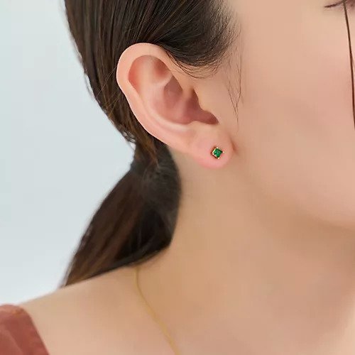 【フィービィー/phoebe】のシャインフレームスクエアピアス インテリア・キッズ・メンズ・レディースファッション・服の通販 founy(ファニー) 　ファッション　Fashion　レディースファッション　Fashion for Women　クール　Cool, Chic　スクエア　Square, Square Shape　フェミニン　Feminine, Girly　モチーフ　Motif, Design Theme　グリーン|ID: prp329100004616094 ipo3291000000033061451