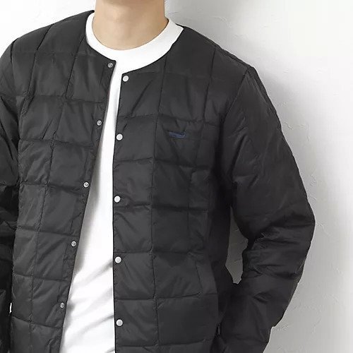 【ノーリーズ グッドマン/NOLLEY'S goodman / MEN】の【TAION/タイオン】別注クジラ刺繍CREW NECK BUTTON DOWN JACKET インテリア・キッズ・メンズ・レディースファッション・服の通販 founy(ファニー) 　ファッション　Fashion　メンズファッション　Fashion for Men　別注　Limited Edition, Custom Order　ブラック|ID: prp329100004616107 ipo3291000000034069072
