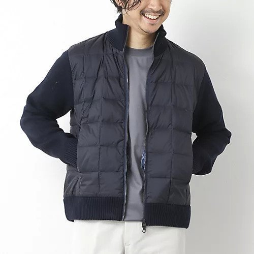 【ノーリーズ グッドマン/NOLLEY'S goodman / MEN】の【TAION/タイオン】別注HI NECK DOWN JKT WITH SLEEVE KNIT 25AW インテリア・キッズ・メンズ・レディースファッション・服の通販 founy(ファニー) ファッション Fashion メンズファッション Fashion for Men 切替 Switching, Contrast Panel ダウン Down, Puffer バランス Balance, Style Balance ポケット Pocket, Pocket Detail 別注 Limited Edition, Custom Order エレガント 上品 Elegant 2025年 2025 2025-2026秋冬・A/W Autumn/Winter 2025–26 AW25–26 ネイビー|ID: prp329100004616108 ipo3291000000034153746