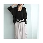 【スタイルデリ/STYLE DELI】の【BLK001】揺れる糸裾ショートカーデ ブラック|ID:prp329100004616873