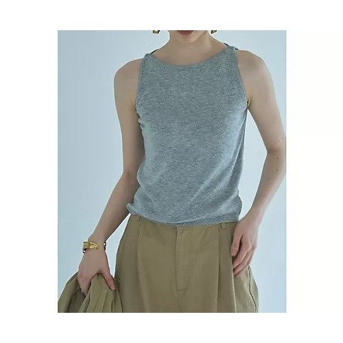 【マージュール/marjour】のSLEEVELESS KNIT TANK 人気、トレンドファッション・服の通販 founy(ファニー) 　ファッション　Fashion　レディースファッション　Fashion for Women　トップス・カットソー　Cut & Sew Tops　ニット　Knit Tops & Sweaters　インナー　Innerwear　シンプル　Simple, Minimal　ストレッチ　Stretch, Stretchy Fabric　タンク　Tank Top, Sleeveless Top　ニットソー　Knit-Sewn, Cut & Sew Knit　ノースリーブ　Sleeveless, No-Sleeve　バランス　Balance, Style Balance　パターン　Pattern, Design Print　ベーシック　Basic, Essential　ボーダー　Border, Stripe　ポケット　Pocket, Pocket Detail　無地　Plain, Solid Color　おすすめ　Recommended / Our Picks　夏　Summer　エレガント 上品　Elegant　 other-1|ID: prp329100004618633 ipo3291000000033111408