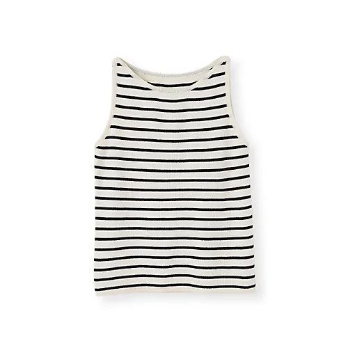 【マージュール/marjour】のSLEEVELESS KNIT TANK インテリア・キッズ・メンズ・レディースファッション・服の通販 founy(ファニー) 　ファッション　Fashion　レディースファッション　Fashion for Women　トップス・カットソー　Cut & Sew Tops　ニット　Knit Tops & Sweaters　インナー　Innerwear　シンプル　Simple, Minimal　ストレッチ　Stretch, Stretchy Fabric　タンク　Tank Top, Sleeveless Top　ニットソー　Knit-Sewn, Cut & Sew Knit　ノースリーブ　Sleeveless, No-Sleeve　バランス　Balance, Style Balance　パターン　Pattern, Design Print　ベーシック　Basic, Essential　ボーダー　Border, Stripe　ポケット　Pocket, Pocket Detail　無地　Plain, Solid Color　おすすめ　Recommended / Our Picks　夏　Summer　エレガント 上品　Elegant　OFFWHITE&#215;BLACK|ID: prp329100004618633 ipo3291000000033111411