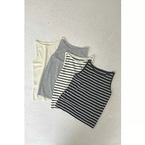 【マージュール/marjour】のSLEEVELESS KNIT TANK 人気、トレンドファッション・服の通販 founy(ファニー) 　ファッション　Fashion　レディースファッション　Fashion for Women　トップス・カットソー　Cut & Sew Tops　ニット　Knit Tops & Sweaters　インナー　Innerwear　シンプル　Simple, Minimal　ストレッチ　Stretch, Stretchy Fabric　タンク　Tank Top, Sleeveless Top　ニットソー　Knit-Sewn, Cut & Sew Knit　ノースリーブ　Sleeveless, No-Sleeve　バランス　Balance, Style Balance　パターン　Pattern, Design Print　ベーシック　Basic, Essential　ボーダー　Border, Stripe　ポケット　Pocket, Pocket Detail　無地　Plain, Solid Color　おすすめ　Recommended / Our Picks　夏　Summer　エレガント 上品　Elegant　other-2|ID: prp329100004618633 ipo3291000000033111412