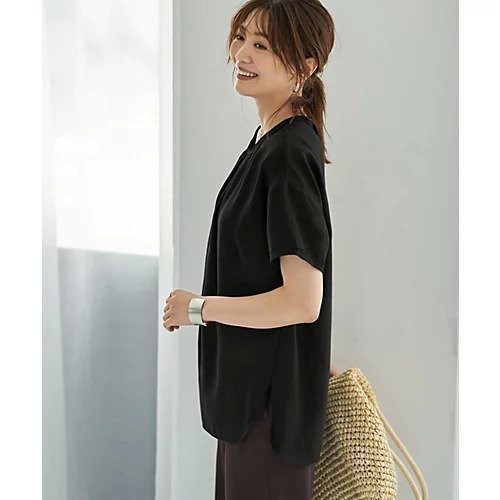 【スタイルデリ/STYLE DELI】の【LUXE】everyday半袖ブラウス 人気、トレンドファッション・服の通販 founy(ファニー) 　ファッション　Fashion　レディースファッション　Fashion for Women　トップス・カットソー　Cut & Sew Tops　シャツ・ブラウス・オフィスカジュアル　Elegant Blouses & Button-Ups　インナー　Innerwear　カーディガン　Cardigan, Knitwear　サロペット　Overalls, Salopette　シンプル　Simple, Minimal　ジャケット　Jacket, Outerwear　スクエア　Square, Square Shape　スリット　Slit, Slit Detail　タオル　Towel, Bath Towel　定番　Standard, Basic Item　バランス　Balance, Style Balance　フリンジ　Fringe, Tassel　ポケット　Pocket, Pocket Detail　半袖　Short Sleeve, Half Sleeve　リアル　Real, Realistic　夏　Summer　other-2|ID: prp329100004619146 ipo3291000000033123957