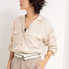 【ノーリーズソフィー/NOLLEY'S sophi】の《セットアップ対応》ウォッシャブルフィブリルサテンオープンカラーシャツ 人気、トレンドファッション・服の通販 founy(ファニー) ファッション Fashion レディースファッション Fashion for Women トップス・カットソー Cut & Sew Tops シャツ・ブラウス・オフィスカジュアル Elegant Blouses & Button-Ups 2025年 2025 2025-2026秋冬・A/W Autumn/Winter 2025–26 AW25–26 おすすめ Recommended / Our Picks キュプラ Cupro, Eco Fabric シルク Silk, 100% Silk セットアップ Set-Up, Coordinated Outfit マニッシュ Mannish, Boyish ワイド Wide, Wide Fit エレガント 上品 Elegant thumbnail ベージュ|ID: prp329100004619193 ipo3291000000033124710