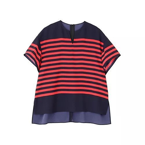 【アドーア/ADORE】のボーダープリントブラウス インテリア・キッズ・メンズ・レディースファッション・服の通販 founy(ファニー) 　ファッション　Fashion　レディースファッション　Fashion for Women　トップス・カットソー　Cut & Sew Tops　シャツ・ブラウス・オフィスカジュアル　Elegant Blouses & Button-Ups　おすすめ　Recommended / Our Picks　シルク　Silk, 100% Silk　ジョーゼット　Georgette, Semi-Sheer Fabric　スタンダード　Standard, Basic　ハンド　Hand, Handmade　フィット　Fit, Slim Fit　プリント　Print, Printed Pattern　ボーダー　Border, Stripe　モチーフ　Motif, Design Theme　ルーズ　Loose, Oversized　エレガント 上品　Elegant　夏　Summer　春　Spring　S/S・春夏　SS, Spring/Summer, Warm Season　ネイビー&#215;レッド|ID: prp329100004620183 ipo3291000000033138061