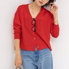 【ノーリーズ/NOLLEY'S】の《手洗い可能》《アンサンブル対応》18G天竺ゆったりVネックカーディガン レッド|ID: prp329100004620198 ipo3291000000035311507