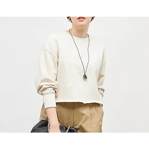 【ノーリーズ/NOLLEY'S】のショート丈裏毛スウェット インテリア・キッズ・メンズ・レディースファッション・服の通販 founy(ファニー) 　ファッション　Fashion　レディースファッション　Fashion for Women　トップス・カットソー　Cut & Sew Tops　レディースパーカー・カジュアルフーディー　Casual Hoodies & Sweatshirts　スウェット・クルーネックトップス　Sweatshirts & Crewnecks / Relaxed Fit Sweat Tops　2025年　2025　2025-2026秋冬・A/W　Autumn/Winter 2025–26 AW25–26　おすすめ　Recommended / Our Picks　カットソー　Cut and Sewn Top　ショート　Short, Short Length　スウェット / スエット　Sweatshirt, Sweatwear　バランス　Balance, Style Balance　ロング　Long, Long-Length　エクリュ|ID: prp329100004620209 ipo3291000000033138247