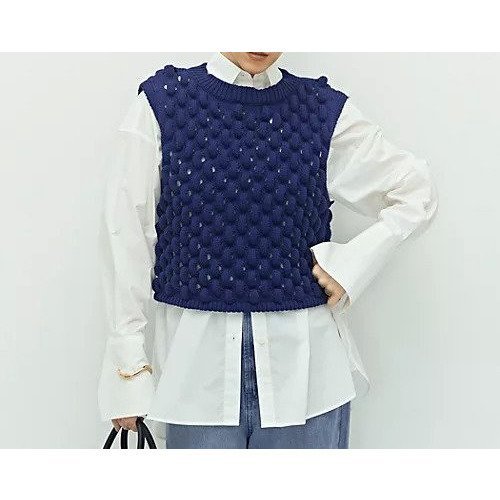 【ララージ/Laraaji】の《手洗い可能》3D柄ベスト インテリア・キッズ・メンズ・レディースファッション・服の通販 founy(ファニー) 　ファッション　Fashion　レディースファッション　Fashion for Women　アウター　Coat / Outerwear Collection　トップス・カットソー　Cut & Sew Tops　ベスト&ジレ / 重ね着スタイル　Vests & Gilets　2025年　2025　2025-2026秋冬・A/W　Autumn/Winter 2025–26 AW25–26　カーディガン　Cardigan, Knitwear　ノースリーブ　Sleeveless, No-Sleeve　ビスチェ　Bustier, Corset Top　ベスト　Vest, Waistcoat　秋　Autumn　ブルー|ID: prp329100004620214 ipo3291000000034241043