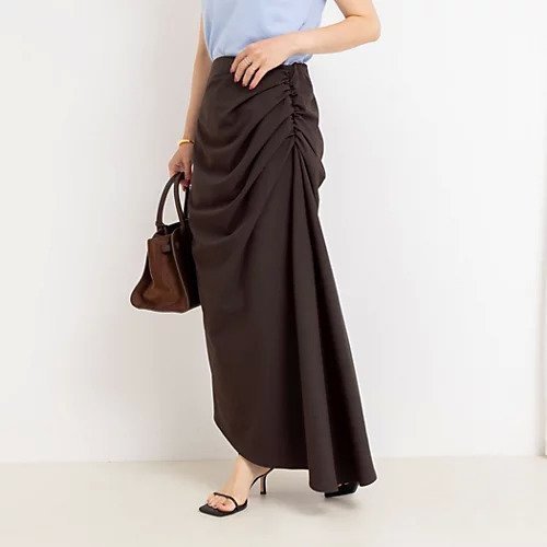 【ノーリーズソフィー/NOLLEY'S sophi】の【PROTAGONISTA/プロタゴニスタ】QUICK DRY SKIRT インテリア・キッズ・メンズ・レディースファッション・服の通販 founy(ファニー) 　ファッション　Fashion　レディースファッション　Fashion for Women　スカート　Skirts　2025年　2025　2025-2026秋冬・A/W　Autumn/Winter 2025–26 AW25–26　アシンメトリー　Asymmetrical Style　ギャザー　Gathered, Ruffled　コレクション　Collection, Seasonal Line　シンプル　Simple, Minimal　ストレッチ　Stretch, Stretchy Fabric　リラックス　Relax, Relaxed Fit　ダークブラウン|ID: prp329100004620318 ipo3291000000033140777
