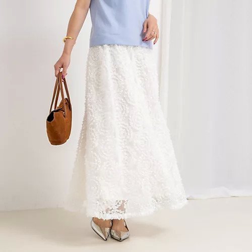【ノーリーズ/NOLLEY'S】のシアーフラワーフレアスカート インテリア・キッズ・メンズ・レディースファッション・服の通販 founy(ファニー) 　ファッション　Fashion　レディースファッション　Fashion for Women　スカート　Skirts　Aライン・フレアスカート　A-Line & Flared Skirts　2025年　2025　2025-2026秋冬・A/W　Autumn/Winter 2025–26 AW25–26　シンプル　Simple, Minimal　フレア　Flare, Flared　エレガント 上品　Elegant　ホワイト|ID: prp329100004620322 ipo3291000000033141105