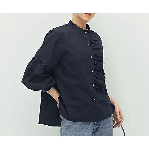 【ノーリーズ/NOLLEY'S】のパール釦ビブヨーク4WAYフリルブラウス インテリア・キッズ・メンズ・レディースファッション・服の通販 founy(ファニー) ファッション Fashion レディースファッション Fashion for Women トップス・カットソー Cut & Sew Tops シャツ・ブラウス・オフィスカジュアル Elegant Blouses & Button-Ups 2025年 2025 2025-2026秋冬・A/W Autumn/Winter 2025–26 AW25–26 オーガンジー Organza Fabric シンプル Simple, Minimal パール Pearl, Pearl Accent フリル Frill, Ruffle 無地 Plain, Solid Color ネイビー|ID: prp329100004621165 ipo3291000000033154980