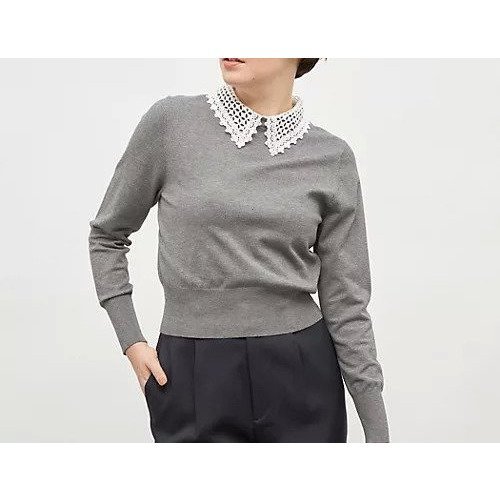 【ノーリーズ/NOLLEY'S】の襟レース2WAYプルオーバーニット 人気、トレンドファッション・服の通販 founy(ファニー) 　ファッション　Fashion　レディースファッション　Fashion for Women　トップス・カットソー　Cut & Sew Tops　ニット　Knit Tops & Sweaters　カジュアルプルオーバー・ニットトップス　Pullovers & Knit Tops / Casual Pullovers　2025年　2025　2025-2026秋冬・A/W　Autumn/Winter 2025–26 AW25–26　シンプル　Simple, Minimal　ストレッチ　Stretch, Stretchy Fabric　ボトム　Bottoms, Lower Wear　レース　Lace, Lace Fabric　ロング　Long, Long-Length　 other-1|ID: prp329100004621193 ipo3291000000034673909