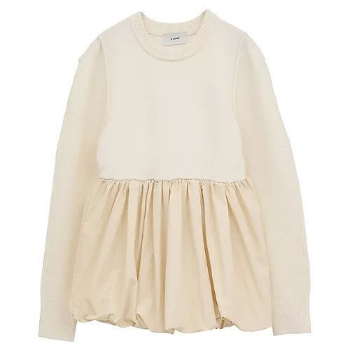 【クラネ/CLANE】のDOCKING POWERSHOULDER KNIT TOPS 人気、トレンドファッション・服の通販 founy(ファニー) 　ファッション　Fashion　レディースファッション　Fashion for Women　トップス・カットソー　Cut & Sew Tops　ニット　Knit Tops & Sweaters　2025年　2025　2025-2026秋冬・A/W　Autumn/Winter 2025–26 AW25–26　ギャザー　Gathered, Ruffled　ショルダー　Shoulder, Shoulder Strap　ドッキング　Docking, Mixed Material　バルーン　Balloon, Balloon Silhouette　フォルム　Silhouette, Form　 other-1|ID: prp329100004621198 ipo3291000000035662993