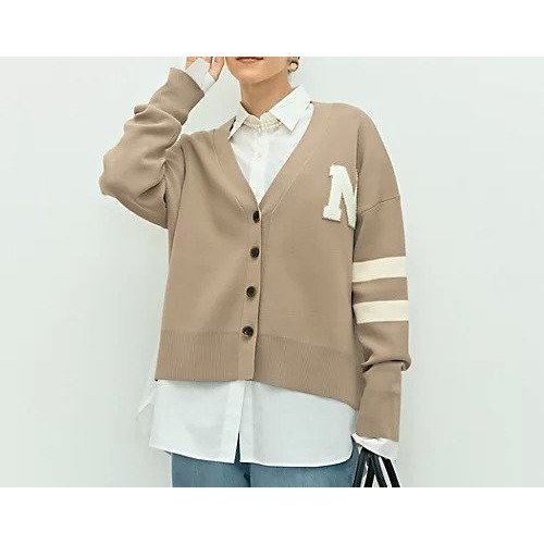 【ノーリーズ/NOLLEY'S】の《手洗い可能》レタードvニットカーディガン インテリア・キッズ・メンズ・レディースファッション・服の通販 founy(ファニー) 　ファッション　Fashion　レディースファッション　Fashion for Women　トップス・カットソー　Cut & Sew Tops　ニット　Knit Tops & Sweaters　カーディガン・羽織り　Layered Style Cardigans　2025年　2025　2025-2026秋冬・A/W　Autumn/Winter 2025–26 AW25–26　おすすめ　Recommended / Our Picks　カーディガン　Cardigan, Knitwear　スリット　Slit, Slit Detail　プリーツ　Pleats, Pleated　秋　Autumn　キャメル|ID: prp329100004621204 ipo3291000000033155266