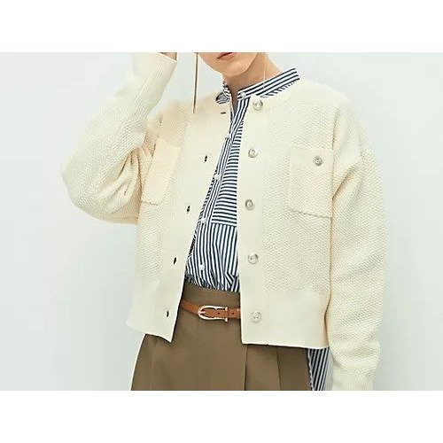 【ノーリーズ/NOLLEY'S】の《手洗い可能》鹿の子編みクルーネックカーディガン インテリア・キッズ・メンズ・レディースファッション・服の通販 founy(ファニー) 　ファッション　Fashion　レディースファッション　Fashion for Women　トップス・カットソー　Cut & Sew Tops　カーディガン・羽織り　Layered Style Cardigans　2025年　2025　2025-2026秋冬・A/W　Autumn/Winter 2025–26 AW25–26　おすすめ　Recommended / Our Picks　カーディガン　Cardigan, Knitwear　コンパクト　Compact, Small Size　ショルダー　Shoulder, Shoulder Strap　ショート　Short, Short Length　ドロップ　Drop Shoulder, Dropped Style　バランス　Balance, Style Balance　ボトム　Bottoms, Lower Wear　鹿の子　Piqué, Kanoko Fabric　オフホワイト|ID: prp329100004621207 ipo3291000000033155282