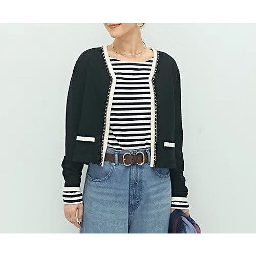 【ノーリーズ/NOLLEY'S】のチェーンブレードVネックカーディガン インテリア・キッズ・メンズ・レディースファッション・服の通販 founy(ファニー) 　ファッション　Fashion　レディースファッション　Fashion for Women　トップス・カットソー　Cut & Sew Tops　カーディガン・羽織り　Layered Style Cardigans　Vネックトップス　V-Neck Tops / V-Cut Neckline Shirts　2025年　2025　2025-2026秋冬・A/W　Autumn/Winter 2025–26 AW25–26　カーディガン　Cardigan, Knitwear　クラシカル　Classical, Vintage-Inspired　ショート　Short, Short Length　ジャケット　Jacket, Outerwear　チェーン　Chain, Chain Strap　バランス　Balance, Style Balance　フレア　Flare, Flared　ベルベット　Velvet, Velvety　リボン　Ribbon, Bow　エレガント 上品　Elegant　ブラック|ID: prp329100004621213 ipo3291000000033155316