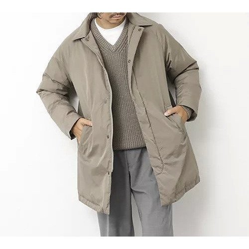 【ノーリーズ グッドマン/NOLLEY'S goodman / MEN】の【TAION/タイオン】別注ダウンステンカラーコート 25AW インテリア・キッズ・メンズ・レディースファッション・服の通販 founy(ファニー) 　ファッション　Fashion　メンズファッション　Fashion for Men　軽量　Lightweight, Ultra Light　ジャケット　Jacket, Outerwear　ダウン　Down, Puffer　デニム　Denim, Jeans Material　パーカー　Hoodie, Parka　別注　Limited Edition, Custom Order　ワッシャー　Washer, Crinkled Finish　冬　Winter / This Winter　ビジネス 仕事 通勤　Business / Work / Commuting　2025年　2025　2025-2026秋冬・A/W　Autumn/Winter 2025–26 AW25–26　ベージュ|ID: prp329100004621383 ipo3291000000034254956