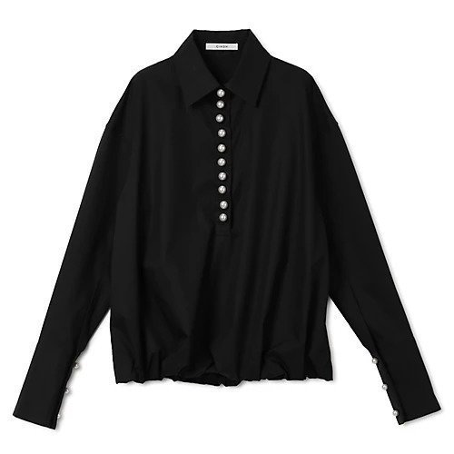 【エクラ/eclat】の【別注】パールボタンシャツ インテリア・キッズ・メンズ・レディースファッション・服の通販 founy(ファニー)  ファッション Fashion レディースファッション Fashion for Women トップス・カットソー Cut & Sew Tops シャツ・ブラウス・オフィスカジュアル Elegant Blouses & Button-Ups エレガント 上品 Elegant カフス Cuff Design ギャザー Gathered, Ruffled バルーン Balloon, Balloon Silhouette パール Pearl, Pearl Accent 別注 Limited Edition, Custom Order 洗える Machine Washable ブラック|ID: prp329100004622115 ipo3291000000034398292