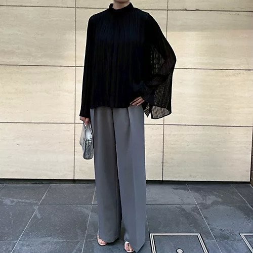 【コルピエロ/Col Pierrot】のプリーツブラウス 人気、トレンドファッション・服の通販 founy(ファニー) 　ファッション　Fashion　レディースファッション　Fashion for Women　トップス・カットソー　Cut & Sew Tops　シャツ・ブラウス・オフィスカジュアル　Elegant Blouses & Button-Ups　インナー　Innerwear　エアリー　Airy Texture　エレガント 上品　Elegant　クラシカル　Classical, Vintage-Inspired　シアー　Sheer, See-Through　スタンド　Stand Collar, Upright Stand　スリーブ　Sleeve, Long Sleeve / Short Sleeve　フレア　Flare, Flared　プリーツ　Pleats, Pleated　other-2|ID: prp329100004622118 ipo3291000000033169460