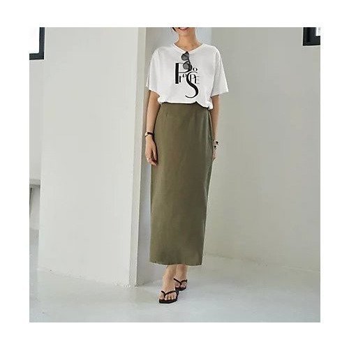 【スタイルデリ/STYLE DELI】のコットン混紡ストレートロングスカート 人気、トレンドファッション・服の通販 founy(ファニー) 　ファッション　Fashion　レディースファッション　Fashion for Women　スカート　Skirts　ロングスカート　Long Skirts / Maxi & Midi Skirts　秋　Autumn　カットソー　Cut and Sewn Top　シンプル　Simple, Minimal　ジャケット　Jacket, Outerwear　スタイリッシュ　Stylish, Fashionable　ストレート　Straight, Straight Cut　スニーカー　Sneakers, Trainers　スリット　Slit, Slit Detail　定番　Standard, Basic Item　ペンシル　Pencil, Pencil Skirt　ポケット　Pocket, Pocket Detail　夏　Summer　other-2|ID: prp329100004623473 ipo3291000000033193431