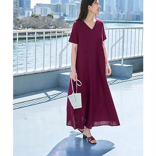 【スタイルデリ/STYLE DELI】の綿麻ポケット切替フレアロングワンピース 人気、トレンドファッション・服の通販 founy(ファニー) 　ファッション　Fashion　レディースファッション　Fashion for Women　ワンピース　Dresses　春　Spring　カーディガン　Cardigan, Knitwear　切替　Switching, Contrast Panel　シンプル　Simple, Minimal　ジャケット　Jacket, Outerwear　スリット　Slit, Slit Detail　デコルテ　Décolleté, Neckline　人気　Popular, Best Seller　フォルム　Silhouette, Form　フレア　Flare, Flared　ベーシック　Basic, Essential　ペチコート　Petticoat, Underskirt　ポケット　Pocket, Pocket Detail　ループ　Loop, Loop Knit　ロング　Long, Long-Length　S/S・春夏　SS, Spring/Summer, Warm Season　夏　Summer　 other-1|ID: prp329100004624144 ipo3291000000033203432