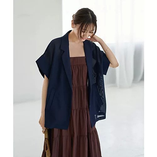 【スタイルデリ/STYLE DELI】のメッシュ生地の袖口折り返しジャケット 人気、トレンドファッション・服の通販 founy(ファニー) 　ファッション　Fashion　レディースファッション　Fashion for Women　アウター　Coat / Outerwear Collection　レディースジャケット・軽アウター　Jackets　イエロー　Yellow　クール　Cool, Chic　軽量　Lightweight, Ultra Light　シルバー　Silver, Metallic Silver　ジャケット　Jacket, Outerwear　ストレート　Straight, Straight Cut　スニーカー　Sneakers, Trainers　スポーツ　Sports, Activewear　テーラード　Tailored, Tailored Fit　定番　Standard, Basic Item　人気　Popular, Best Seller　フェミニン　Feminine, Girly　フロント　Front, Front Design　ポケット　Pocket, Pocket Detail　メタル　Metal, Metal Parts　メッシュ　Mesh, Net Fabric　リアル　Real, Realistic　夏　Summer　エレガント 上品　Elegant　ビジネス 仕事 通勤　Business / Work / Commuting　other-3|ID: prp329100004624147 ipo3291000000033203468