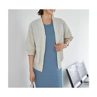 【スタイルデリ/STYLE DELI】のノーカラー5分袖サマーブルゾン 人気、トレンドファッション・服の通販 founy(ファニー) ファッション Fashion レディースファッション Fashion for Women アウター Coat / Outerwear Collection ブルゾンジャケット・スポーティアウター Blouson Jackets 秋 Autumn カーディガン Cardigan, Knitwear 軽量 Lightweight, Ultra Light サマー Summer, Summer Style サロペット Overalls, Salopette シルバー Silver, Metallic Silver ジャケット Jacket, Outerwear スリット Slit, Slit Detail ダブル Double, Double-Breasted トレンチ Trench, Trench Coat フォルム Silhouette, Form フラップ Flap, Flap Pocket フレア Flare, Flared フロント Front, Front Design ブルゾン Blouson, Bomber Jacket ポケット Pocket, Pocket Detail 夏 Summer |ID:prp329100004624148