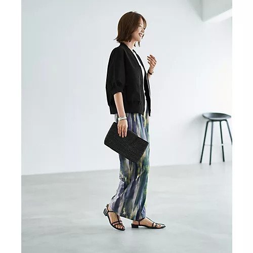 【スタイルデリ/STYLE DELI】のノーカラー5分袖サマーブルゾン 人気、トレンドファッション・服の通販 founy(ファニー) 　ファッション　Fashion　レディースファッション　Fashion for Women　アウター　Coat / Outerwear Collection　ブルゾンジャケット・スポーティアウター　Blouson Jackets　秋　Autumn　カーディガン　Cardigan, Knitwear　軽量　Lightweight, Ultra Light　サマー　Summer, Summer Style　サロペット　Overalls, Salopette　シルバー　Silver, Metallic Silver　ジャケット　Jacket, Outerwear　スリット　Slit, Slit Detail　ダブル　Double, Double-Breasted　トレンチ　Trench, Trench Coat　フォルム　Silhouette, Form　フラップ　Flap, Flap Pocket　フレア　Flare, Flared　フロント　Front, Front Design　ブルゾン　Blouson, Bomber Jacket　ポケット　Pocket, Pocket Detail　夏　Summer　other-3|ID: prp329100004624148 ipo3291000000033203473