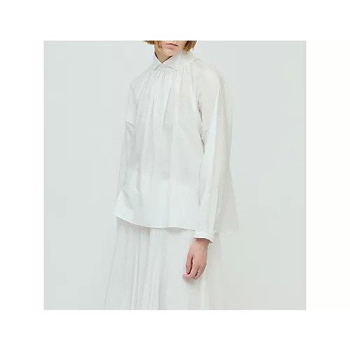 【ミズイロ インド/mizuiro ind】のスタンドシャツカラーギャザーシャツ 人気、トレンドファッション・服の通販 founy(ファニー) 　ファッション　Fashion　レディースファッション　Fashion for Women　トップス・カットソー　Cut & Sew Tops　シャツ・ブラウス・オフィスカジュアル　Elegant Blouses & Button-Ups　ギャザー　Gathered, Ruffled　シンプル　Simple, Minimal　フレア　Flare, Flared　人気　Popular, Best Seller　other-2|ID: prp329100004624645 ipo3291000000036328359