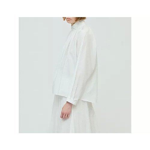 【ミズイロ インド/mizuiro ind】のスタンドシャツカラーギャザーシャツ 人気、トレンドファッション・服の通販 founy(ファニー) 　ファッション　Fashion　レディースファッション　Fashion for Women　トップス・カットソー　Cut & Sew Tops　シャツ・ブラウス・オフィスカジュアル　Elegant Blouses & Button-Ups　ギャザー　Gathered, Ruffled　シンプル　Simple, Minimal　フレア　Flare, Flared　人気　Popular, Best Seller　other-3|ID: prp329100004624645 ipo3291000000036328360