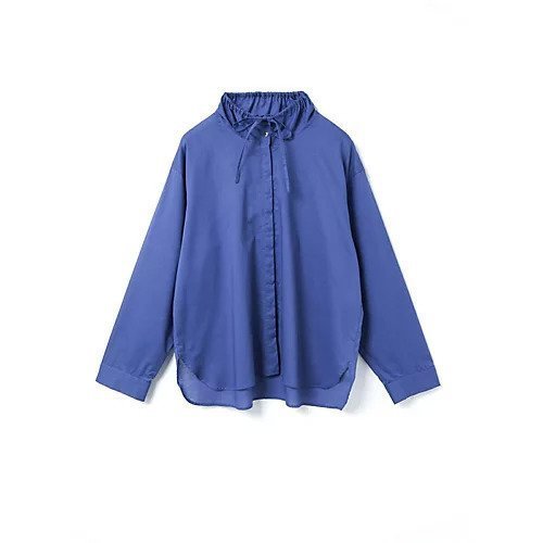 【ミズイロ インド/mizuiro ind】のギャザースタンドカラーシャツ インテリア・キッズ・メンズ・レディースファッション・服の通販 founy(ファニー) 　ファッション　Fashion　レディースファッション　Fashion for Women　トップス・カットソー　Cut & Sew Tops　シャツ・ブラウス・オフィスカジュアル　Elegant Blouses & Button-Ups　ギャザー　Gathered, Ruffled　シンプル　Simple, Minimal　スタンド　Stand Collar, Upright Stand　フロント　Front, Front Design　夏　Summer　ブルー|ID: prp329100004624647 ipo3291000000033215985