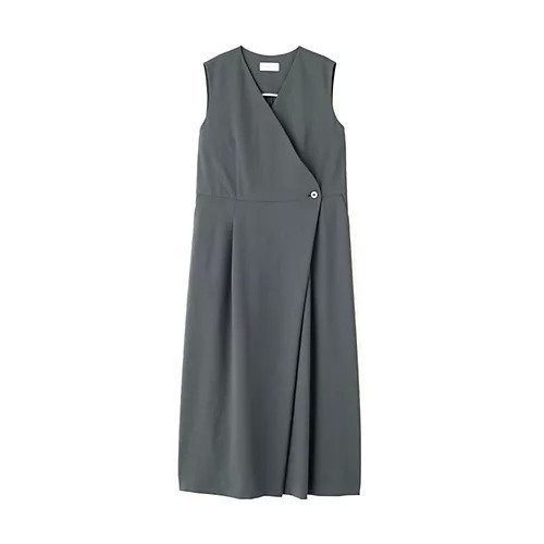 【ヒューマンウーマン/HUMAN WOMAN】のT/TAツイルラップ風ノースリーブワンピース 人気、トレンドファッション・服の通販 founy(ファニー) 　ファッション　Fashion　レディースファッション　Fashion for Women　ワンピース　Dresses　おすすめ　Recommended / Our Picks　スタンダード　Standard, Basic　ノースリーブ　Sleeveless, No-Sleeve　ラップ　Wrap, Wrap Design　ワッシャー　Washer, Crinkled Finish　other-3|ID: prp329100004624649 ipo3291000000033215998