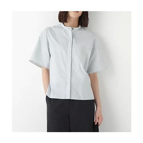 【ヒューマンウーマン/HUMAN WOMAN】のストライプローン6分袖ブラウス インテリア・キッズ・メンズ・レディースファッション・服の通販 founy(ファニー) https://founy.com/ ファッション Fashion レディースファッション Fashion for Women トップス・カットソー Cut & Sew Tops シャツ・ブラウス・オフィスカジュアル Elegant Blouses & Button-Ups おすすめ Recommended / Our Picks スタンダード Standard, Basic ストライプ Stripe, Striped Pattern パープル Purple, Violet ボトム Bottoms, Lower Wear ヨーク Yoke, Yoke Design ラウンド Round, Round Neck |ID: prp329100004624653 ipo3291000000033216016