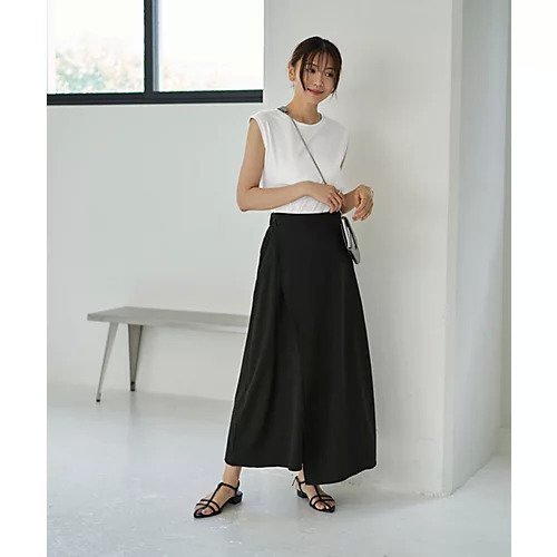 【スタイルデリ/STYLE DELI】のはだけないラップ風Aラインスカート 人気、トレンドファッション・服の通販 founy(ファニー) 　ファッション　Fashion　レディースファッション　Fashion for Women　スカート　Skirts　Aライン・フレアスカート　A-Line & Flared Skirts　秋　Autumn　軽量　Lightweight, Ultra Light　シンプル　Simple, Minimal　ストレッチ　Stretch, Stretchy Fabric　スニーカー　Sneakers, Trainers　ドレープ　Drape, Draping Fabric　フォルム　Silhouette, Form　フレア　Flare, Flared　フロント　Front, Front Design　ペチコート　Petticoat, Underskirt　マキシ　Maxi, Full Length　ラップ　Wrap, Wrap Design　夏　Summer　エレガント 上品　Elegant　other-2|ID: prp329100004624774 ipo3291000000033217348