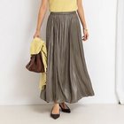 【ノーリーズソフィー/NOLLEY'S sophi】のウォッシャブルレザーサテンギャザースカート カーキ|ID: prp329100004624775 ipo3291000000033217354
