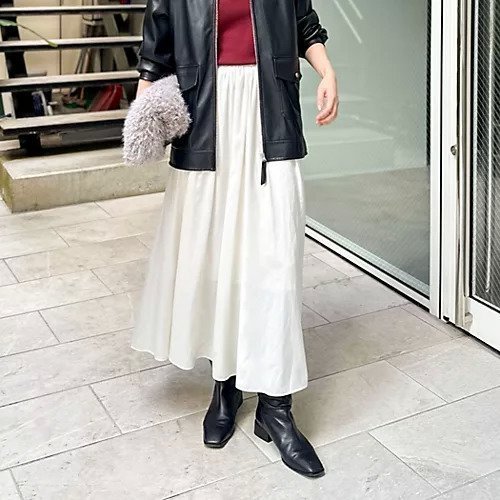 【ノーリーズソフィー/NOLLEY'S sophi】のウォッシャブルレザーサテンギャザースカート 人気、トレンドファッション・服の通販 founy(ファニー) 　ファッション　Fashion　レディースファッション　Fashion for Women　スカート　Skirts　2025年　2025　2025-2026秋冬・A/W　Autumn/Winter 2025–26 AW25–26　ジャケット　Jacket, Outerwear　ペチコート　Petticoat, Underskirt　 other-1|ID: prp329100004624775 ipo3291000000034627256