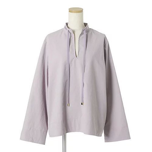 【イーバイエクラ/E by eclat】のバンドカラーキーネックシャツ 人気、トレンドファッション・服の通販 founy(ファニー) 　ファッション　Fashion　レディースファッション　Fashion for Women　トップス・カットソー　Cut & Sew Tops　シャツ・ブラウス・オフィスカジュアル　Elegant Blouses & Button-Ups　なめらか　Smooth, Silky Texture　タイプライター　Typewriter Fabric, Crisp Cotton　フォルム　Silhouette, Form　洗える　Machine Washable　other-2|ID: prp329100004625390 ipo3291000000033229863