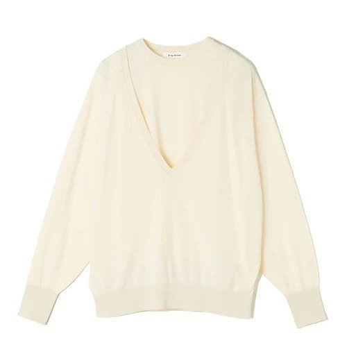 【イーバイエクラ/E by eclat】のディープVネックツインニット 人気、トレンドファッション・服の通販 founy(ファニー) 　ファッション　Fashion　レディースファッション　Fashion for Women　トップス・カットソー　Cut & Sew Tops　ニット　Knit Tops & Sweaters　Vネックトップス　V-Neck Tops / V-Cut Neckline Shirts　バランス　Balance, Style Balance　洗える　Machine Washable　 other-1|ID: prp329100004625405 ipo3291000000033229981